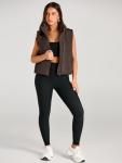 Women’s Cropped Puffer Vest - Coffee Color