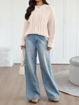 Oversized Cozy Cable Knit Sweater for Women