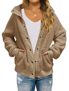 Womens Fleece Sherpa Jacket with Pockets