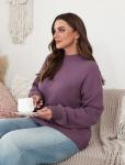 XIEERDUO Women's Purple Cable Knit Sweater