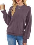 XIEERDUO Women's Purple Cable Knit Sweater