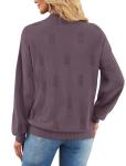 XIEERDUO Women's Purple Cable Knit Sweater