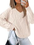 Trendy Oversized Cable Knit Sweater for Women