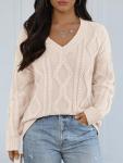 Trendy Oversized Cable Knit Sweater for Women