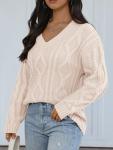 Trendy Oversized Cable Knit Sweater for Women