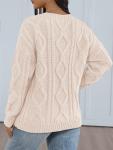 Trendy Oversized Cable Knit Sweater for Women