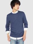 Men's Cotton Long-Sleeve Crewneck Sweater in Blue