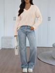 Trendy Oversized Cable Knit Sweater for Women
