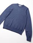 Men's Cotton Long-Sleeve Crewneck Sweater in Blue