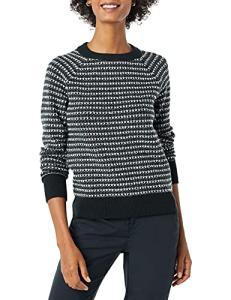 Women’s Soft-Touch Crewneck Sweater - Black Stripe