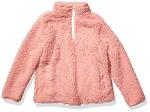 Girls' Sherpa Fleece Quarter-Zip Jacket in Mauve