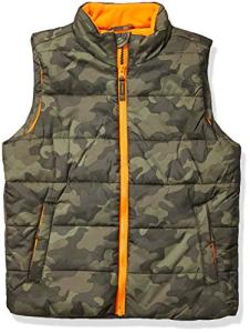Boys' Heavyweight Camouflage Puffer Vest - Military Green