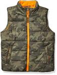 Boys' Heavyweight Camouflage Puffer Vest - Military Green