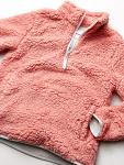 Girls' Sherpa Fleece Quarter-Zip Jacket in Mauve