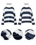 ZESICA Women's Oversized Striped Knit Pullover Sweater