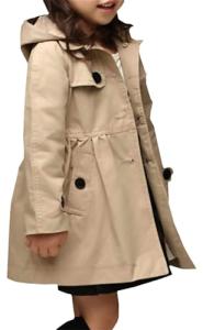 Khaki Hooded Trench Coat for Girls 13-14 Years