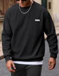 Men's Black Ribbed Corduroy Crewneck Sweatshirt