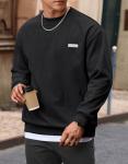 Men's Black Ribbed Corduroy Crewneck Sweatshirt