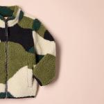 Boys' Green Camo Sherpa Full-Zip Jacket