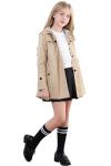 Khaki Hooded Trench Coat for Girls 13-14 Years