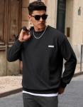 Men's Black Ribbed Corduroy Crewneck Sweatshirt