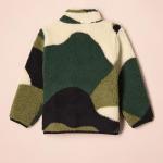 Boys' Green Camo Sherpa Full-Zip Jacket