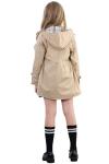 Khaki Hooded Trench Coat for Girls 13-14 Years