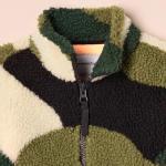 Boys' Green Camo Sherpa Full-Zip Jacket