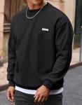 Men's Black Ribbed Corduroy Crewneck Sweatshirt