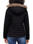 Vetinee Women’s Black Hooded Faux Fur Parka Jacket