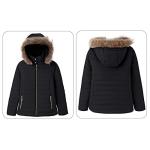 Vetinee Women’s Black Hooded Faux Fur Parka Jacket
