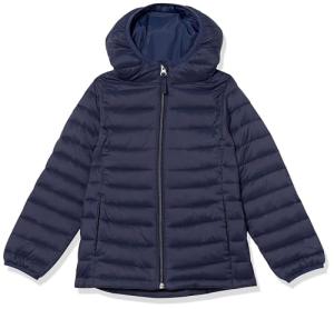 Girls' Packable Water-Resistant Hooded Puffer Jacket