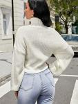 ZAFUL Women's White Cropped Turtleneck Sweater