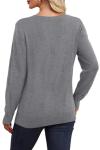 Trendy V Neck Grey Cashmere Sweater for Women