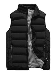 Men's Black Casual Padded Vest Jacket - XL