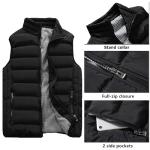 Men's Black Casual Padded Vest Jacket - XL