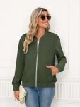 Kipfall Women's Hoodless Zip-Up Sweatshirt Jacket
