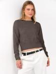 ANRABESS Women's Cropped Long Sleeve Sweater Top