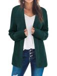 Bosmeer Open Front Cardigan for Women, Trendy Green