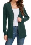 Bosmeer Open Front Cardigan for Women, Trendy Green