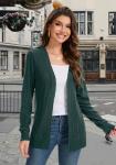 Bosmeer Open Front Cardigan for Women, Trendy Green