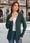 Bosmeer Open Front Cardigan for Women, Trendy Green