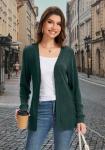 Bosmeer Open Front Cardigan for Women, Trendy Green