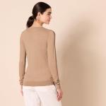 Women's Lightweight Long-Sleeve V-Neck Sweater - Camel