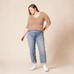 Women's Lightweight Long-Sleeve V-Neck Sweater - Camel