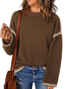 Dokotoo Women's Cozy Cable Knit Pullover Sweater
