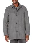 Dockers Men's Light Grey Wool Blend Coat with Scarf