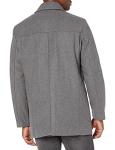 Dockers Men's Light Grey Wool Blend Coat with Scarf