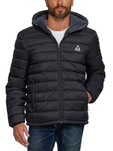 Men's Warm Quilted Sherpa-Lined Puffer Jacket