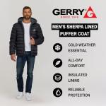 Men's Warm Quilted Sherpa-Lined Puffer Jacket